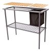 Outdoor Metal Gardening Bench Wood Top Work Table 39" x 32”