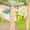 Solid Wood Elevated Planter Box with Bottom Shelf 34x18x30"