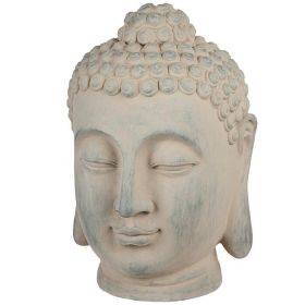 Japanese Buddha Head Indoor/Outdoor Garden Statue 21” Height