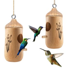 Outdoor Hanging Hummingbird Bird Houses Garden Craft Ornamental Decoration 2 Pieces