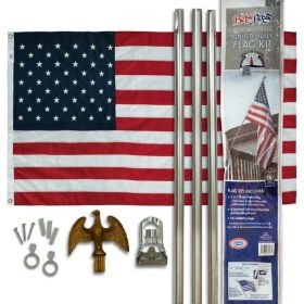 Betsy Flags American Flag Kit with Flag and 6 Ft Steel Flagpole