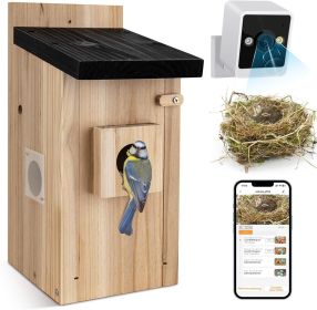 Smart Birdhouse with 3MP Camera and Phone App - Auto Capture Bird Videos, Close-Ups, Motion Detection