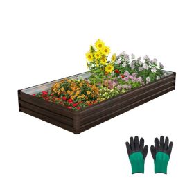 Galvanized, Powder Coated Steel Raised Bed 96” x 48” x 12”