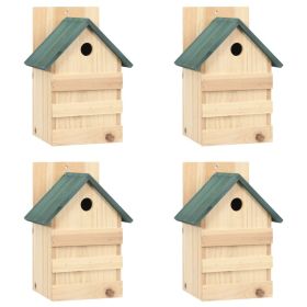 Natural Fir Wooden Bird Houses Mounting or Hanging 1” Opening  4 PC