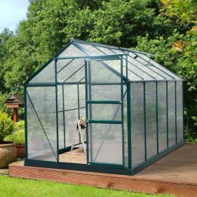 Aluminum and Polycarbonate A-Frame Greenhouse 10 x 6 x 7 Ft