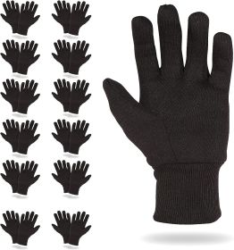 Mens Jersey Light Duty Work Gloves with Elastic Cuffs Pack of 12 Pairs