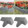Cobbled Stone Plastic Border Garden Edging - 20 Pieces in Grey
