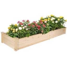 Wooden Fir Divided Raised Garden Bed 93in x 23.6in x 9in