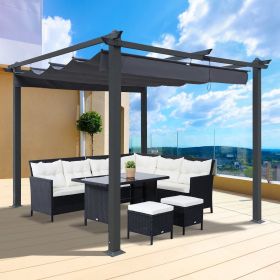 10x10 Ft Outdoor Patio Retractable Pergola With Canopy Sunshelter Pergola for Gardens,Terraces,Backyard