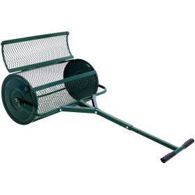 Metal Mesh Lawn Care Compost Spreader for Compost, Manure, Peat Moss 24 Inch Roller