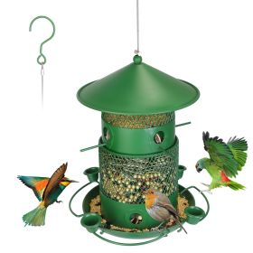 Powder Coated Iron Wild Bird Feeder 3-Tier, 6 Perches and 4 Water Bowls 360 Degree Viewing