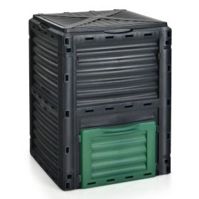 Outdoor Composter with Large Lidded Opening and Bottom Exit Door 80 Gallon; 10.69 Cu.Ft.