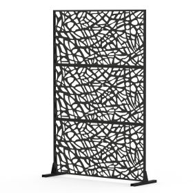 Metal Privacy Screens and Panels with Free Standing, Freestanding Outdoor Indoor Privacy Screen, Decorative Privacy Screen for Balcony Patio Garden, R