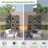 Metal Privacy Screens and Panels with Free Standing, Freestanding Outdoor Indoor Privacy Screen, Decorative Privacy Screen for Balcony Patio Garden, S
