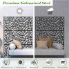 Metal Privacy Screens and Panels with Free Standing, Freestanding Outdoor Indoor Privacy Screen, Decorative Privacy Screen for Balcony Patio Garden, R
