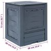 Gray Garden Compost Bin with Split Lid 67.7 Gal; 9.18 Cu.Ft.