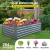 Rectangle Galvanized Steel Raised Garden Bed 80" x 40" x 19"