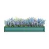 Coated Metal Raised Garden Bed in Green 7.6ft x 3.7ft x 1ft