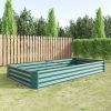 Coated Metal Raised Garden Bed in Green 7.6ft x 3.7ft x 1ft