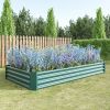 Coated Metal Raised Garden Bed in Green 7.6ft x 3.7ft x 1ft