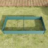 Coated Metal Raised Garden Bed in Green 7.6ft x 3.7ft x 1ft