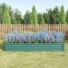 Coated Metal Raised Garden Bed in Green 7.6ft x 3.7ft x 1ft