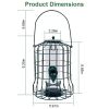 ild Bird Caged Bird Feeder Squirrel and Chew-Proof 4 Feeding Ports for Small Songbirds