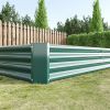 Coated Metal Raised Garden Bed in Green 7.6ft x 3.7ft x 1ft