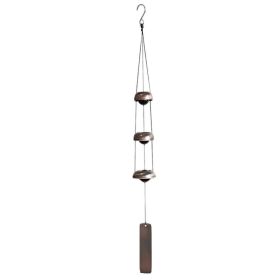 Chinese Metal Wind Chimes with 3 Suspended Feng Shui Bell Chimes Bronze