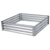Galvanized Steel Square Raised Garden Bed 48” x 48” x 12”