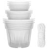 9 PC Orchid Seed Starter Kit Reusable Clear Pots with 32’ Rope