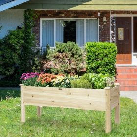 Fir Wooden Elevated Raised Bed Garden Box 47.5” x 14” x 20”