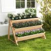 3-Tier A-Frame Elevated Raised Planter Boxes w/ Storage Shelf