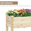 Fir Wooden Elevated Raised Bed Garden Box 47.5” x 14” x 20”