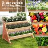 3-Tier A-Frame Elevated Raised Planter Boxes w/ Storage Shelf