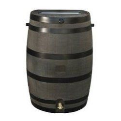 50-Gallon Oak Wood Grain Rainwater Barrel with Brass Spigot