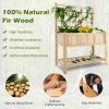 Fir Wood Elevated Raised Bed Planter with Trellis 48" x 23" x 63"