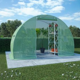 9.8’ x 4.9’ x 6.5’ Hoop Greenhouse with Steel Frame, PE Cover