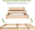 3 Tier Elevated Raised Bed Garden Fir Wood Planter 47x47x 22"