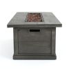 Outdoor MGO Grey Wood Finish Fire Pit Table 50,000 BTU 56” D
