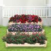 3 Tier Elevated Raised Bed Garden Fir Wood Planter 47x47x 22"