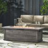 Outdoor MGO Grey Wood Finish Fire Pit Table 50,000 BTU 56” D