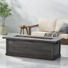 Outdoor MGO Grey Wood Finish Fire Pit Table 50,000 BTU 56” D