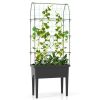 Self-watering Elevated Raised Bed with Trellis 30" x 14.5" x 74.5”