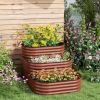 3 Tier Galvanized Steel Elevated Raised Bed Garden 62"x43"x32"