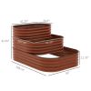 3 Tier Galvanized Steel Elevated Raised Bed Garden 62"x43"x32"