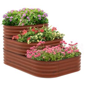 3 Tier Galvanized Steel Elevated Raised Bed Garden 62"x43"x32"