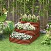 3 Tier Galvanized Steel Elevated Raised Bed Garden 62"x43"x32"