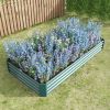 Coated Metal Raised Garden Bed in Green 7.6ft x 3.7ft x 1ft