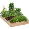 Solid Wood Raised Garden Bed Divided Planter 92” x 47” x 9”